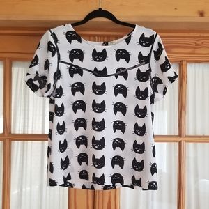 Cat print blouse
